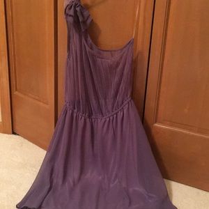 Eggplant purple one-shoulder dress